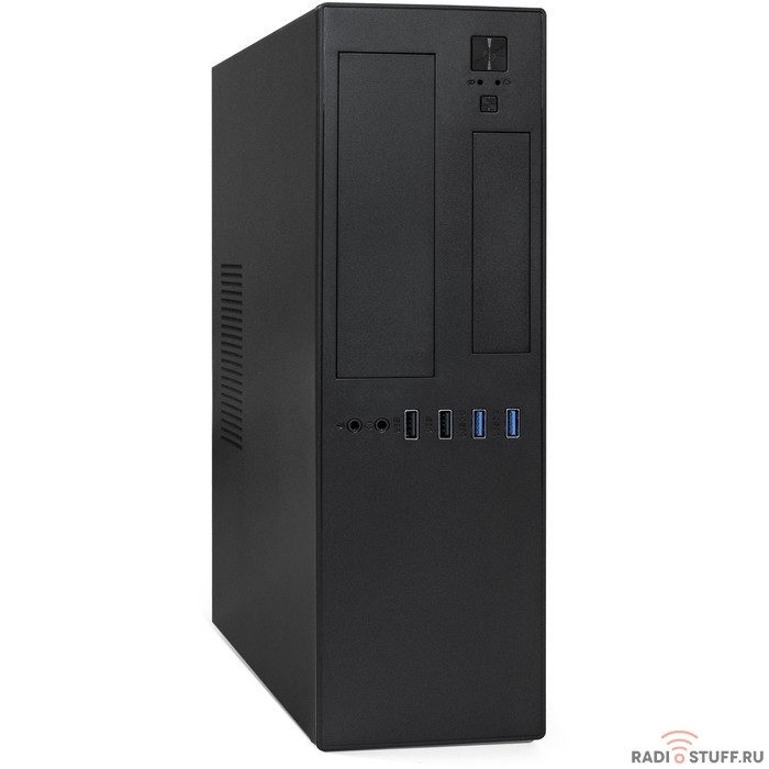 Exegate EX288880RUS Корпус MI-641-TPS350 (mini-ITX/mATX, TPS350 8см, 2*USB+2*USB3.0, HD аудио)