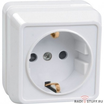 Iek ERO11-K01-16-DC РС20-3-ОБ Розетка 1местн. c з/к 16А откр.уст. ОКТАВА (белый)