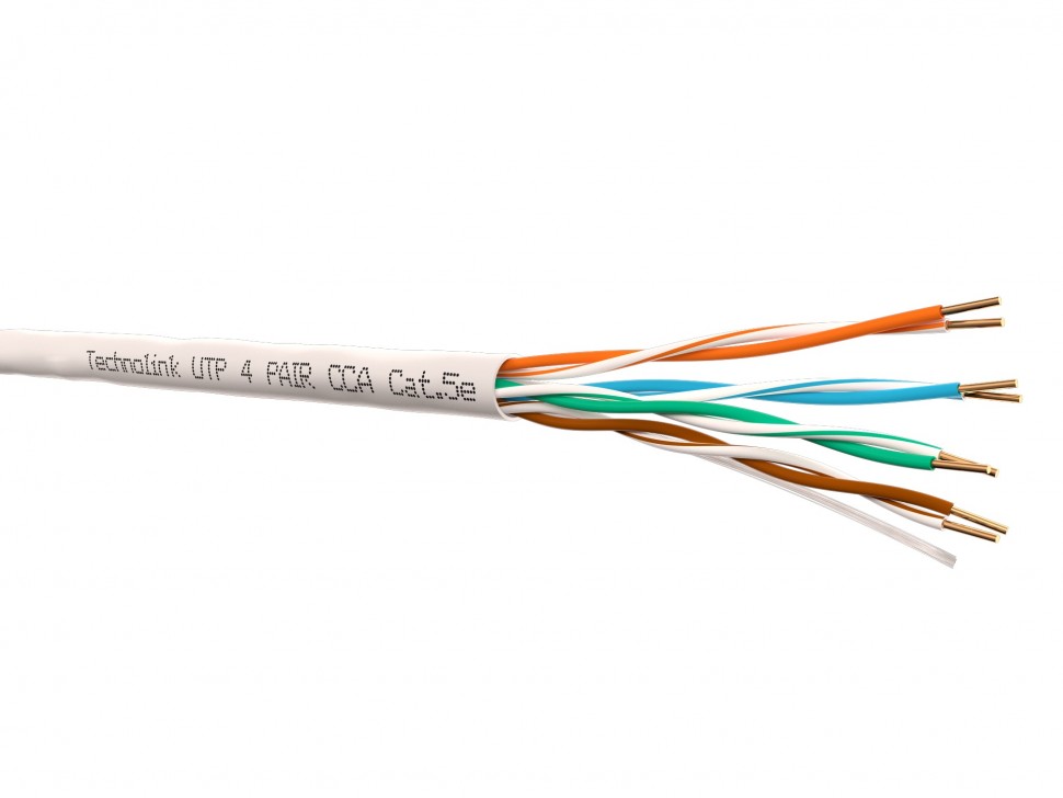 Кабель Technolink UTP4 cat.5е, одножильный / 305м / CCA