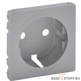 Legrand 755202 Valena LIFE.Лицевая панель розетки 2К+З.Алюминий